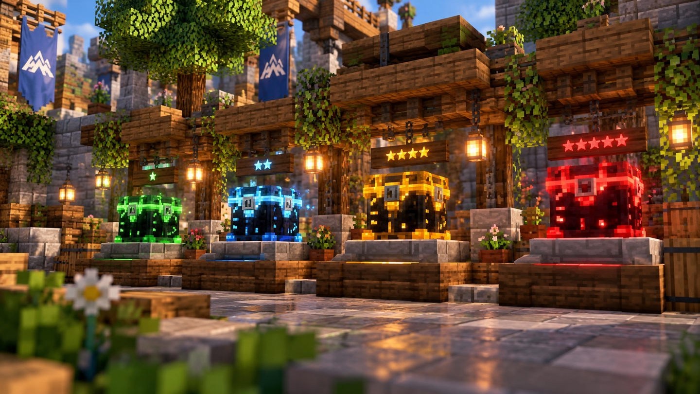 Minecraft world illustration